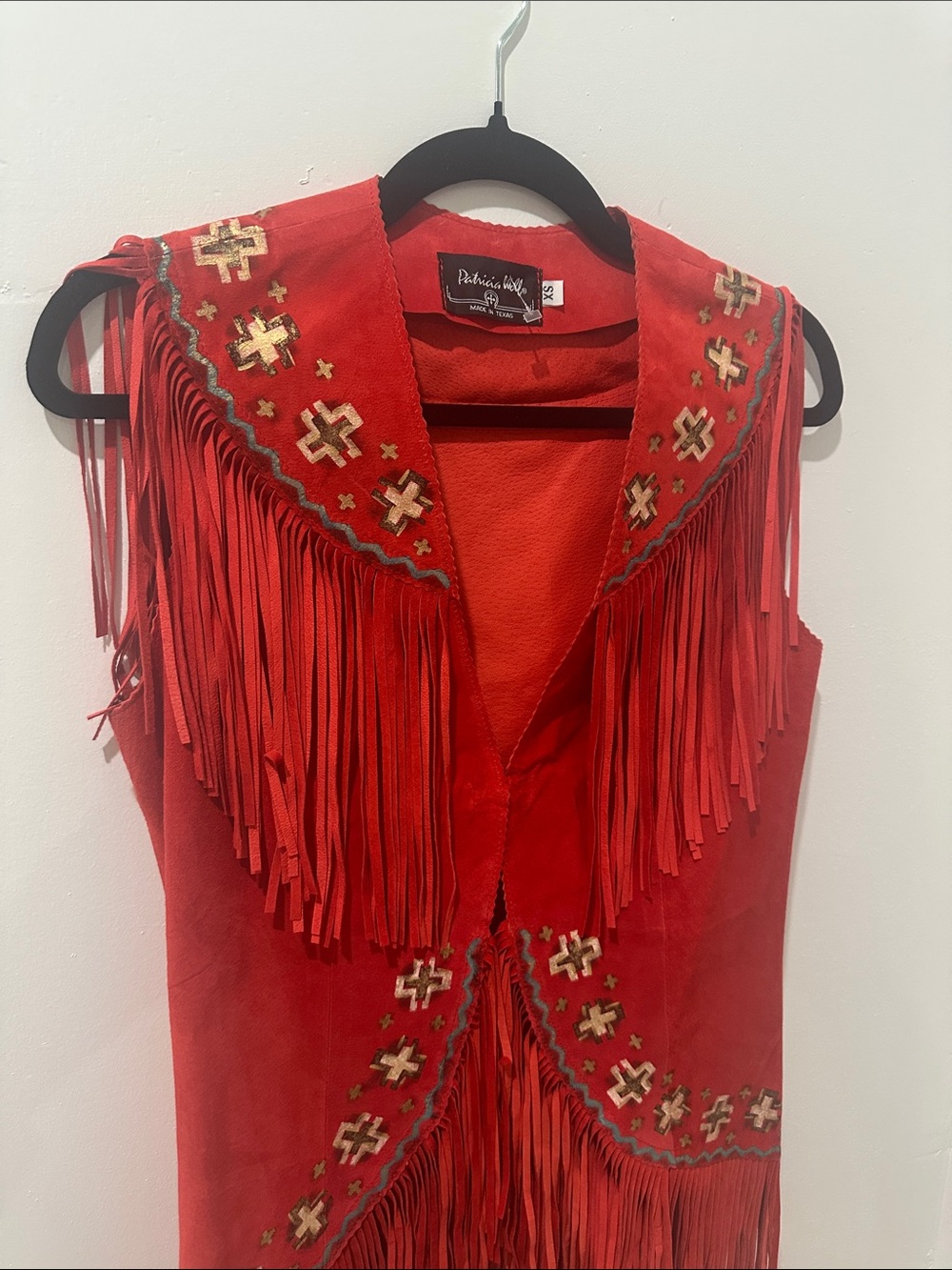 Patricia Wolf Suede Cody Vest-Four Winds Paint - Picture 6 of 8